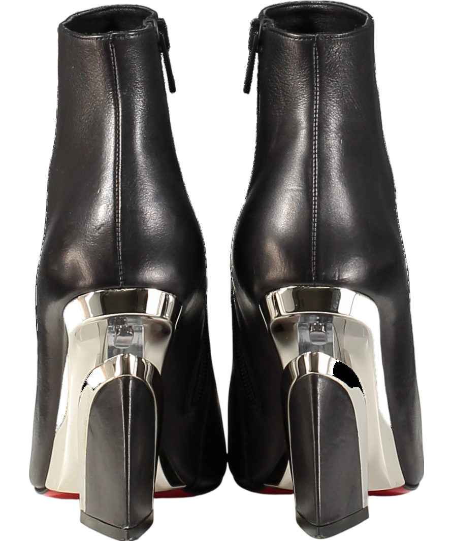 Christian Louboutin Black Levitibootie Calf Leather Wedge Heel Boots - Rare UK 4 EU 37 👠