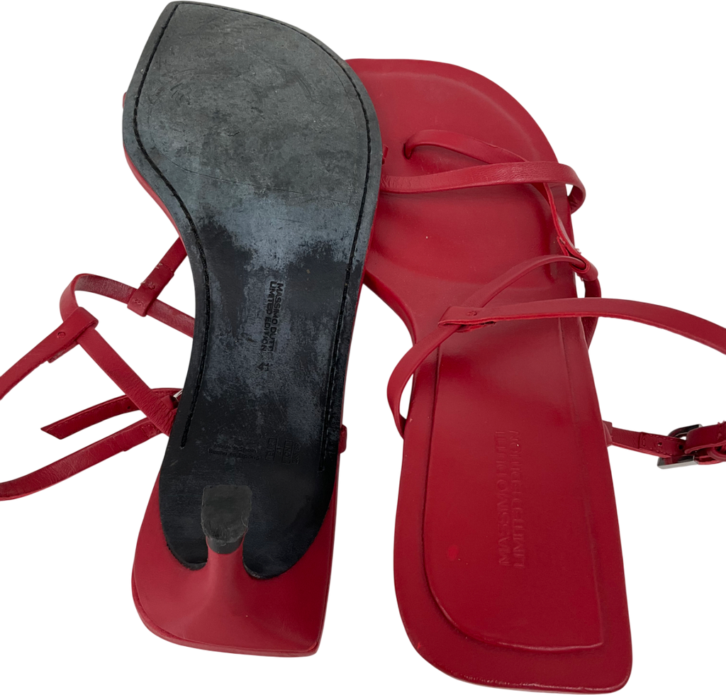 Massimo Dutti Red Heeled Sandals UK 8 EU 41 👠