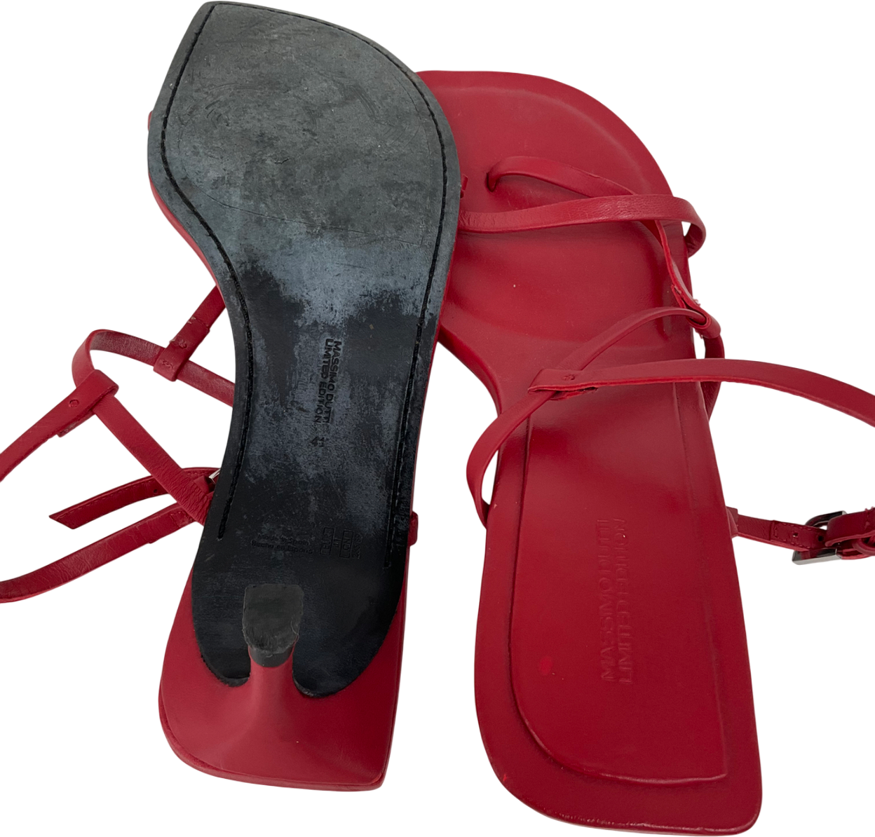 Massimo Dutti Red Heeled Sandals UK 8 EU 41 👠