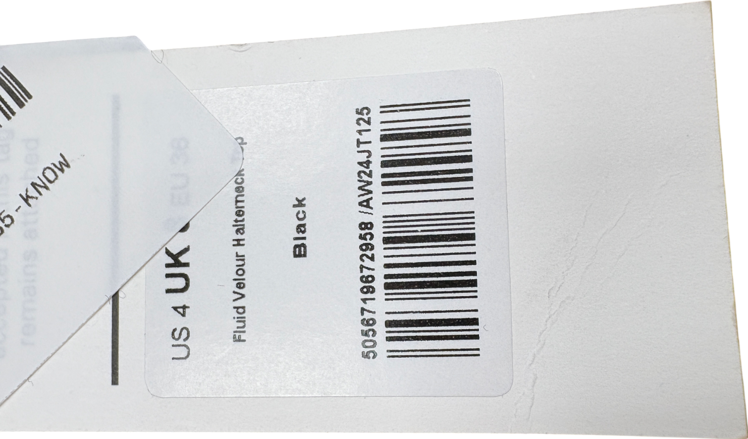 ME + EM Black Fluid Velour Halterneck Top UK 8