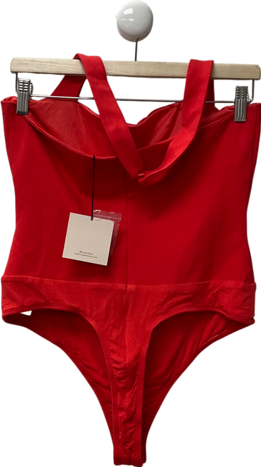 Superdown Red Reece Halter Bodysuit UK L