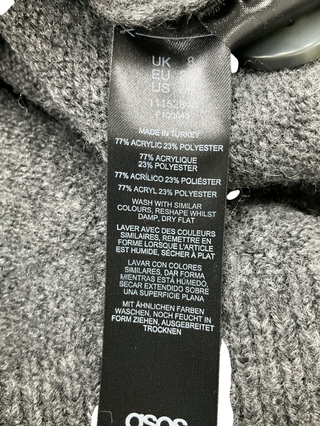 ASOS Grey Oversized Cardigan UK 8