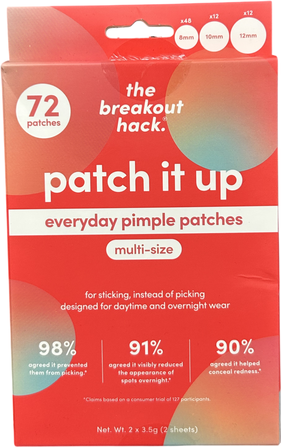 The breakout hack Patch It Up - Multi-size Pimple Patches 2x3.5g(2 sheets)