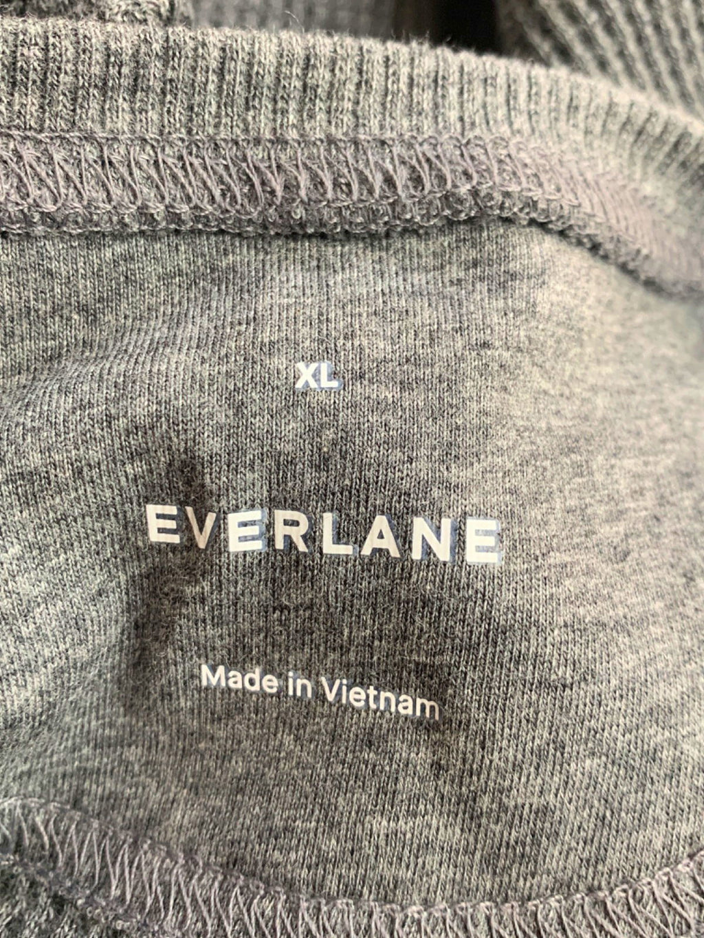 Everlane Grey Waffle Knit Long Sleeve Top UK XL