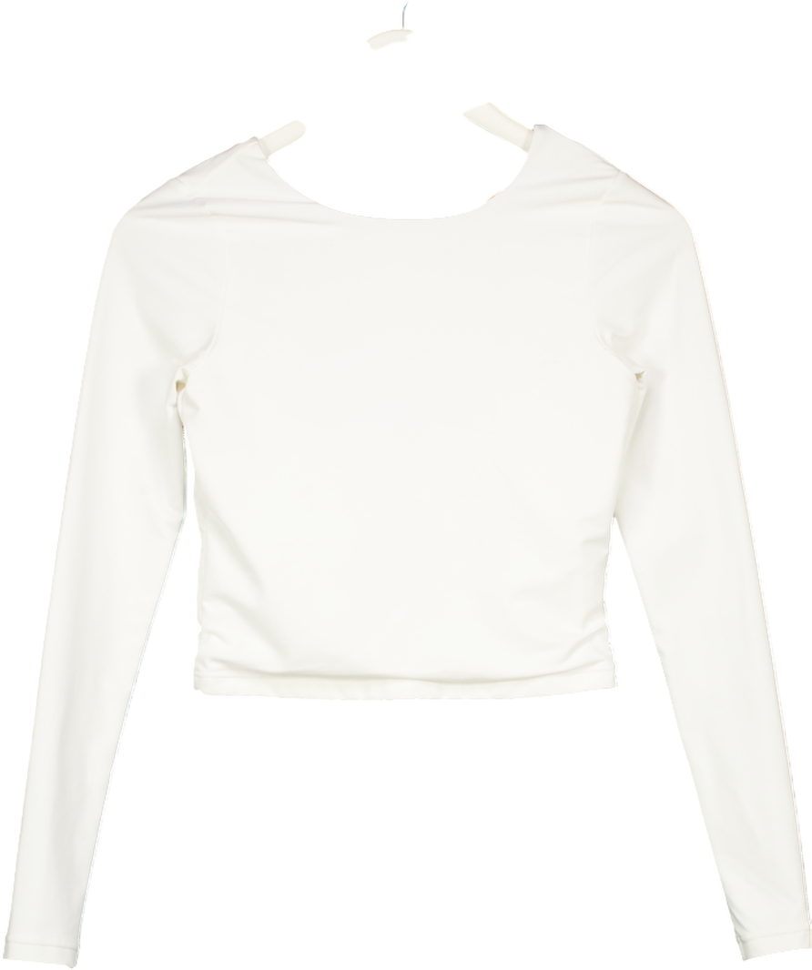 The Upside White Long Sleeve Cross Back Top UK XS