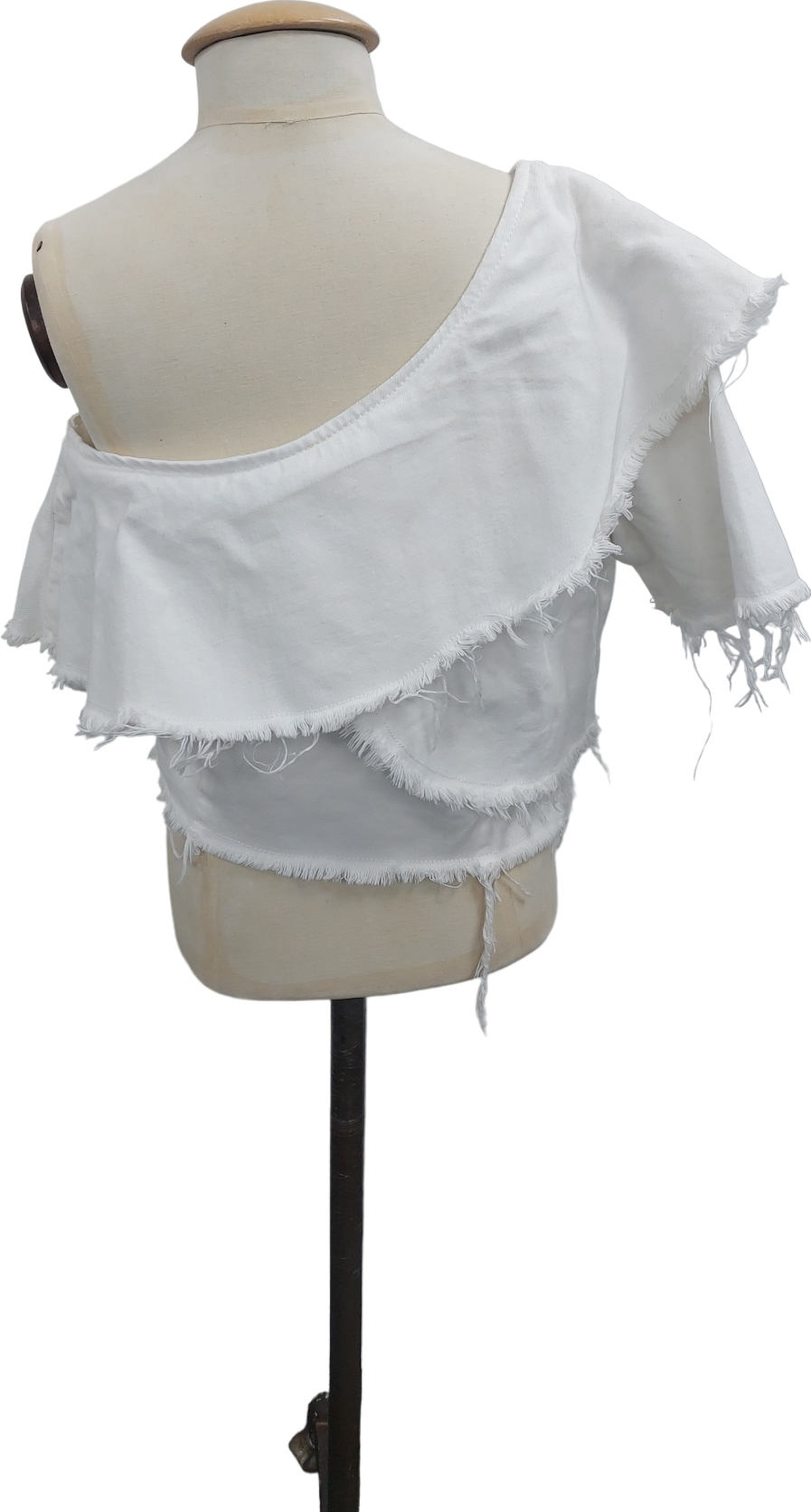 River Island White One Shoulder Top UK 8