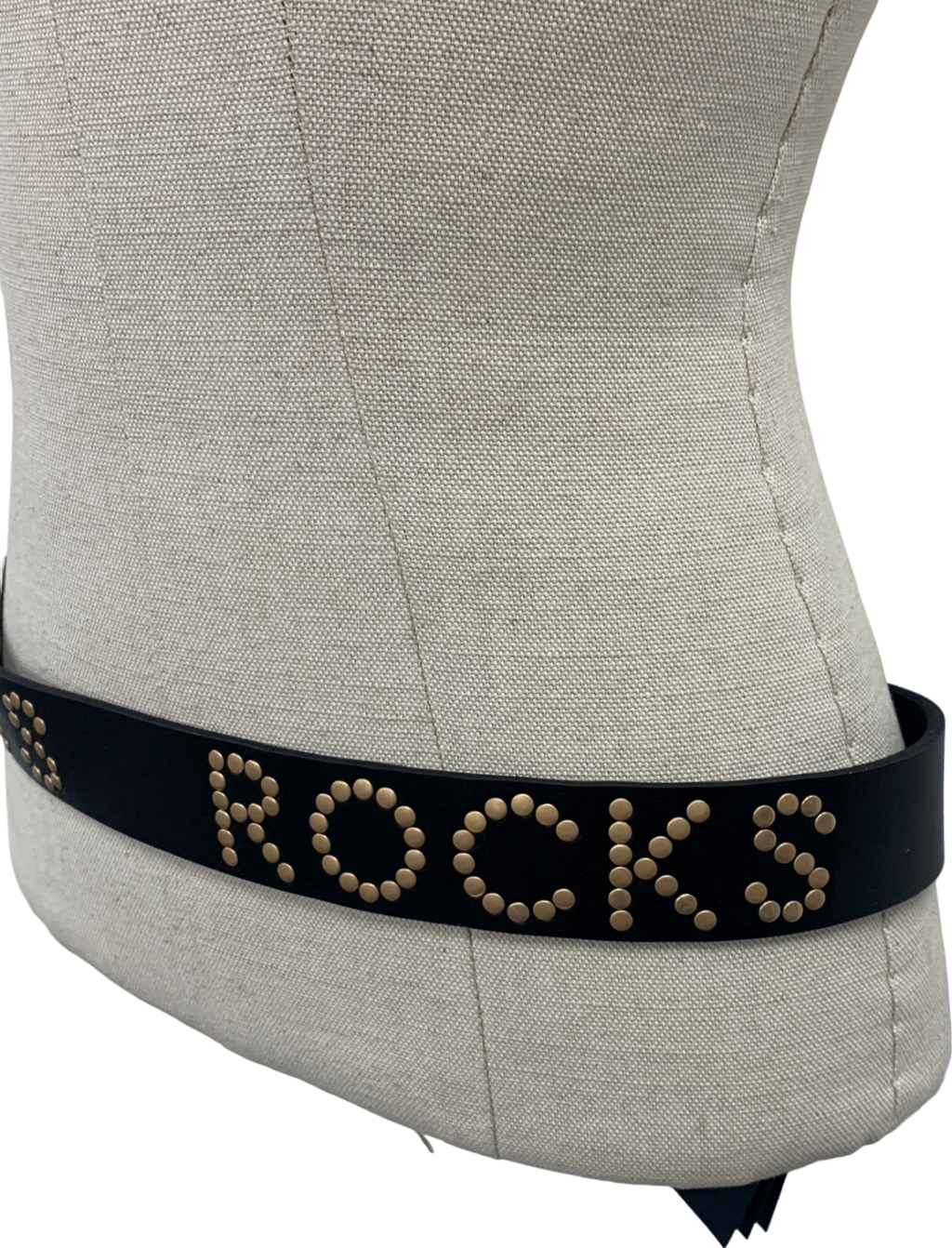 All Saints Black Rock Studded Leather Belt One Size