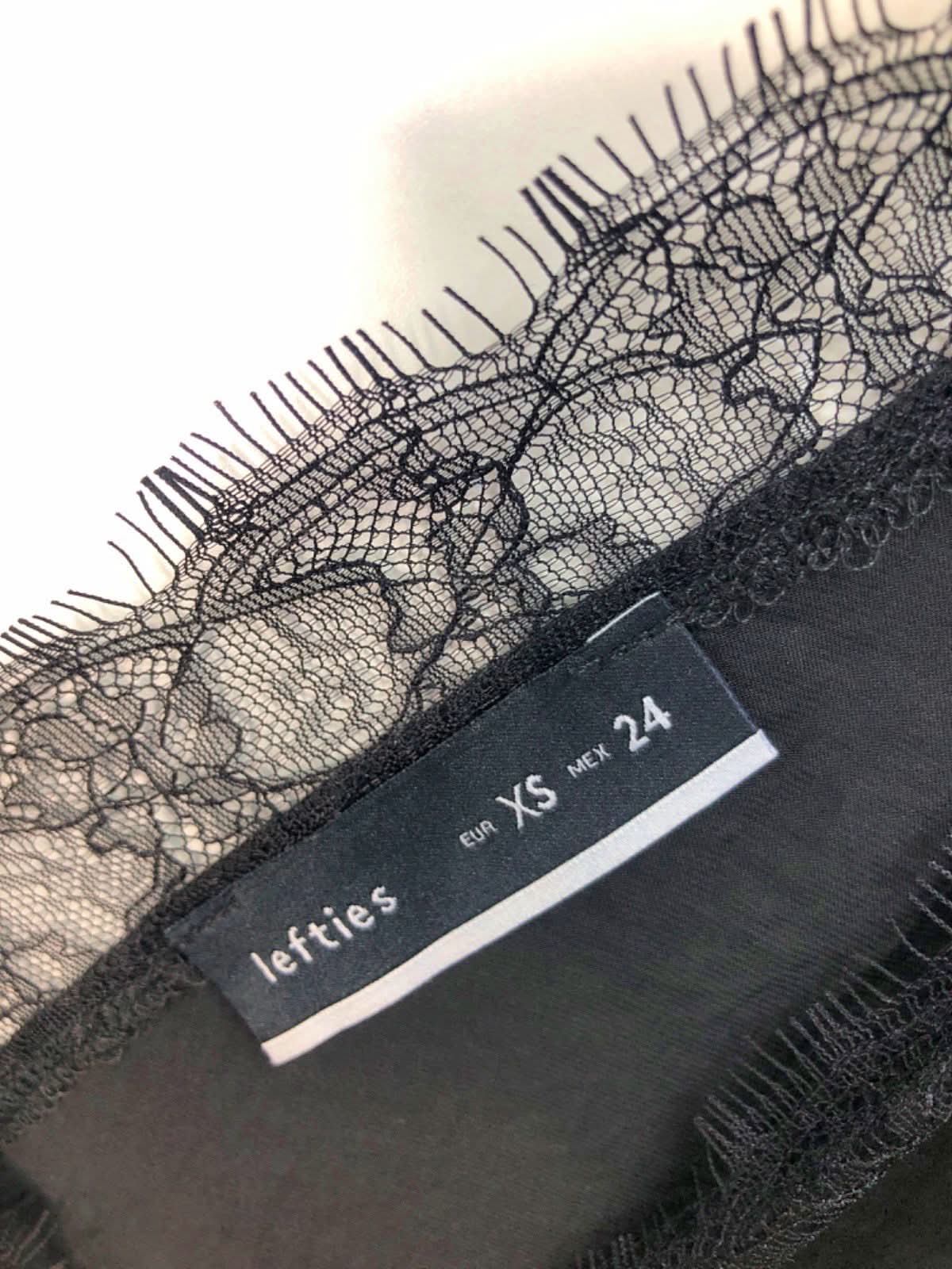 Lefties Black Lace-Trim Slip Dress XS