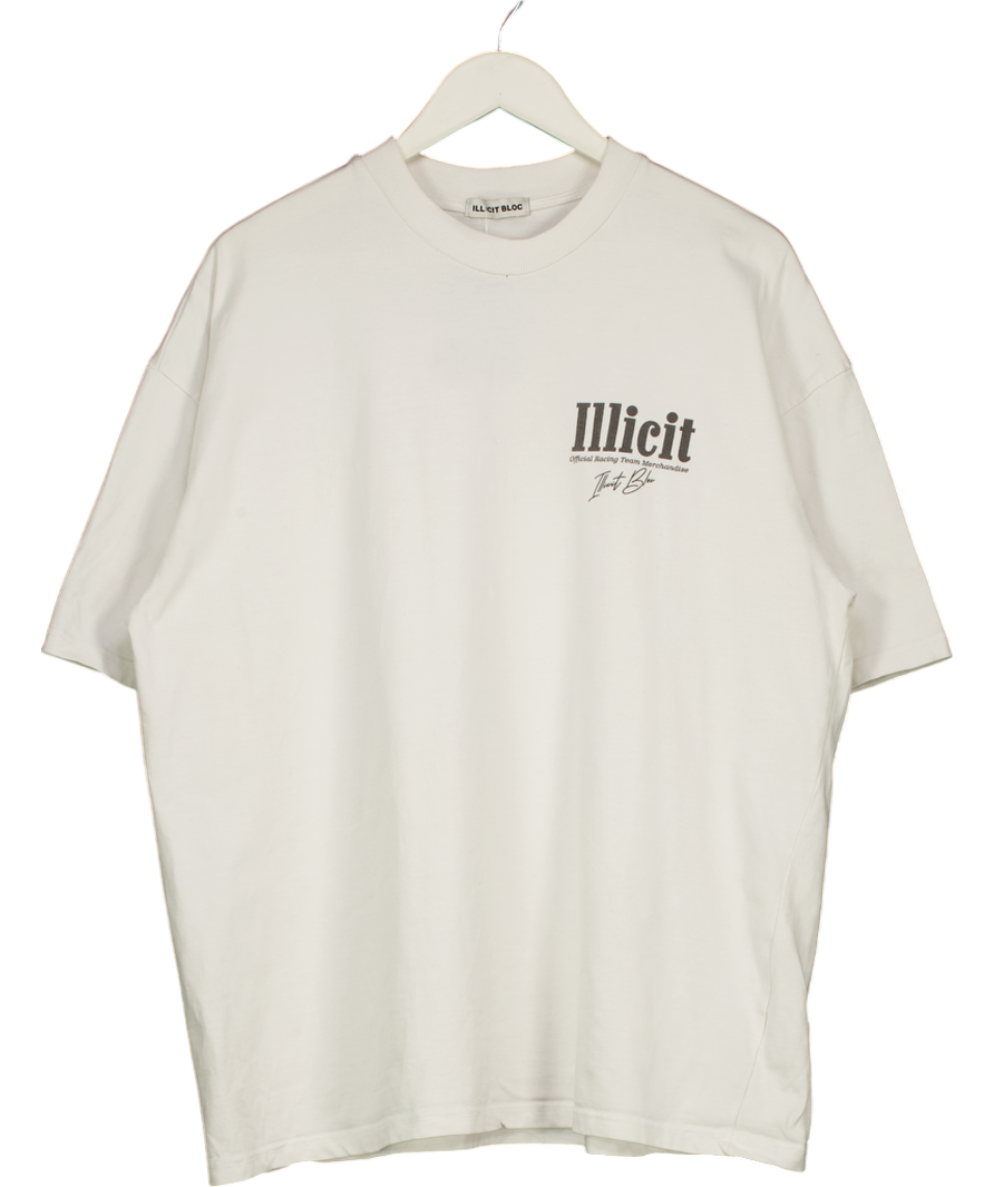 Illicit Bloc White Race Merch T-shirt UK L
