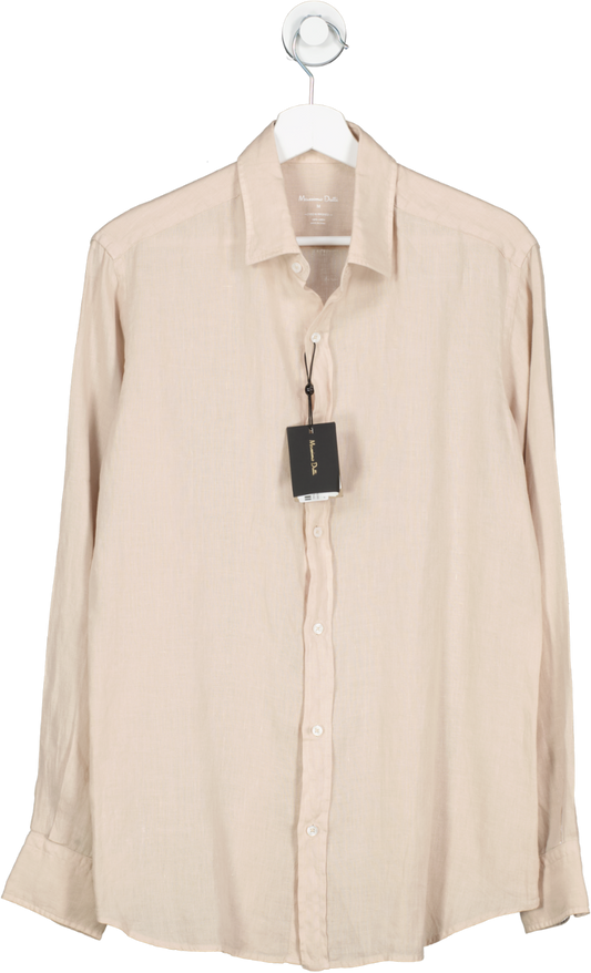 Massimo Dutti Beige 100% Linen Shirt UK M