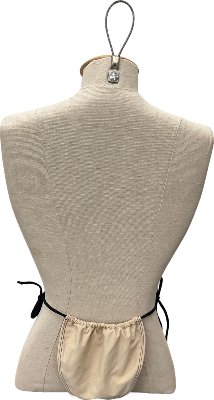 adika Beige & Black Tie Up Bikini Bottoms UK M