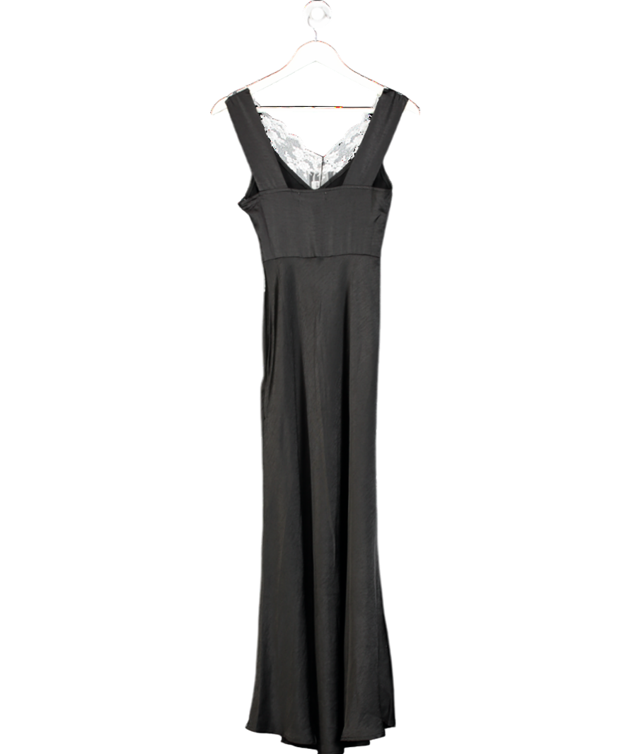 4th & Reckless Black Satin Lace Kelsey Dress UK 6