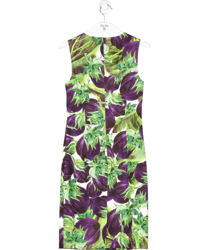 Dolce & Gabbana Aubergine Print Mini Dress UK 10