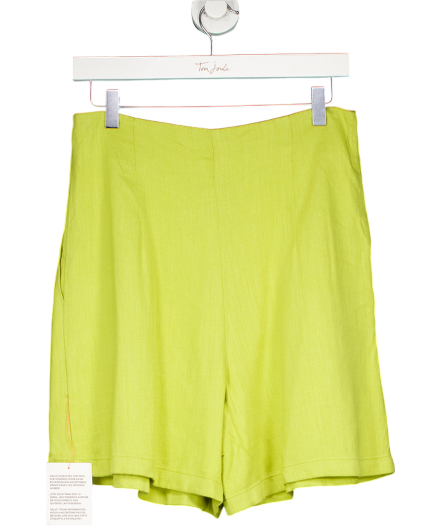 ASOS Green Linen Blend Pleated Shorts UK 10