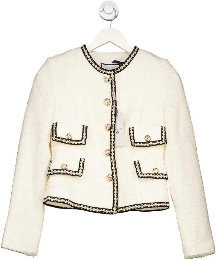 Andiata Cream Lesley Boucle Blazer UK 4