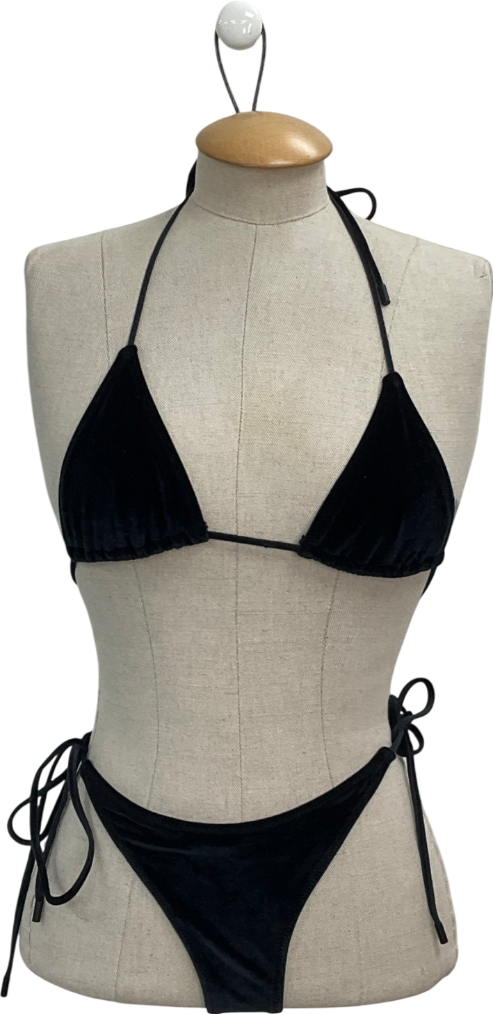 Triangl Bikinis Black Vinca Velour Bikini UK XS