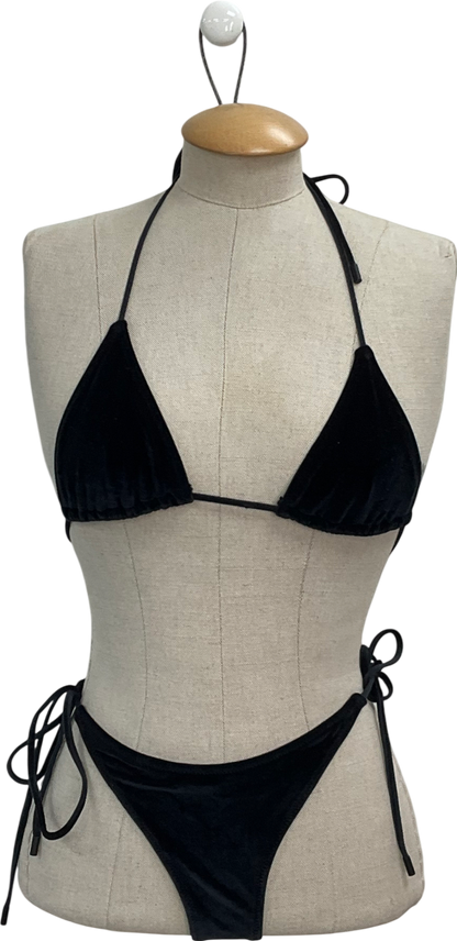 Triangl Bikinis Black Vinca Velour Bikini UK XS