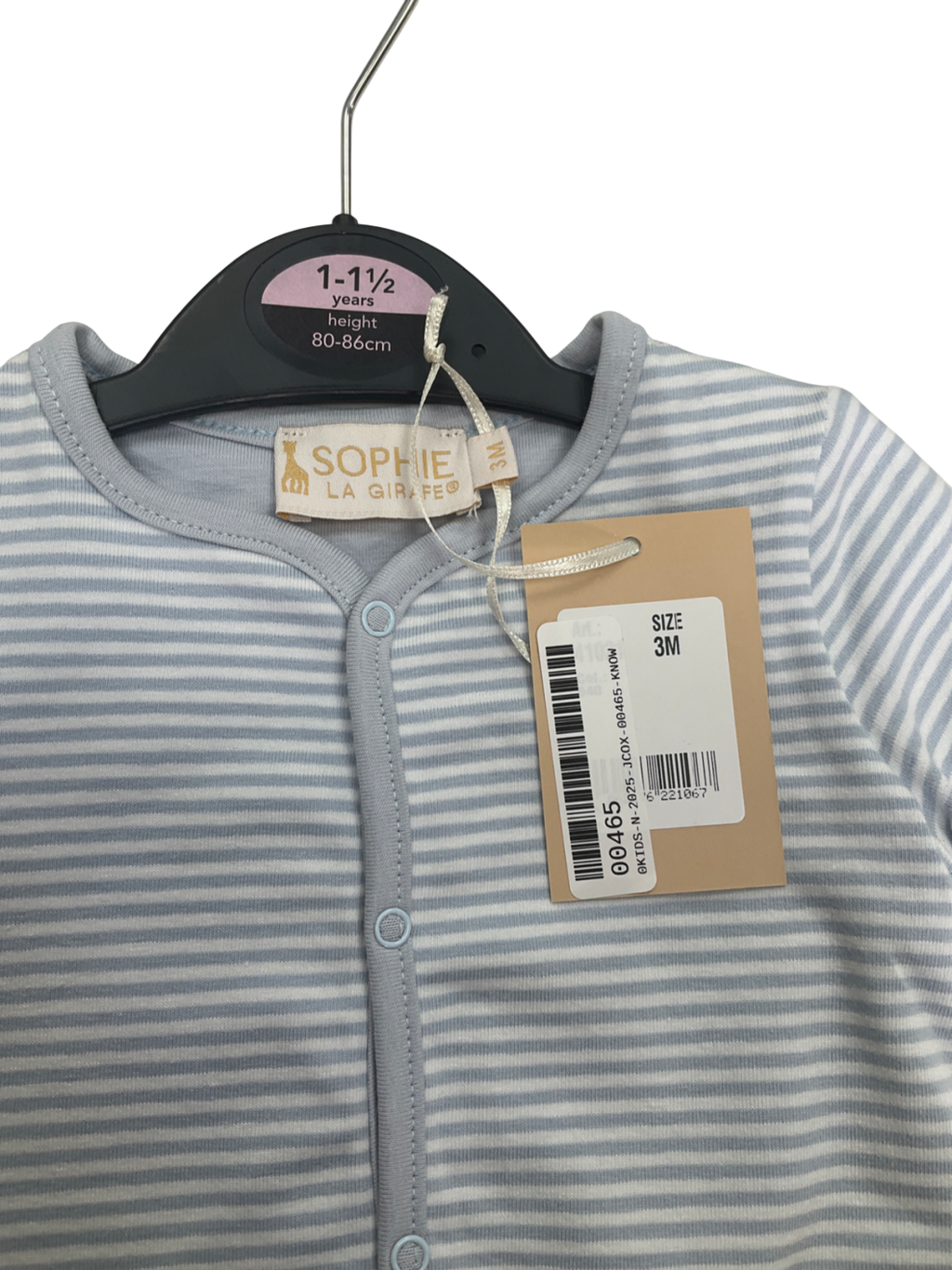 sophie la girafe Blue Striped Reversible Jacket 0-3 Months