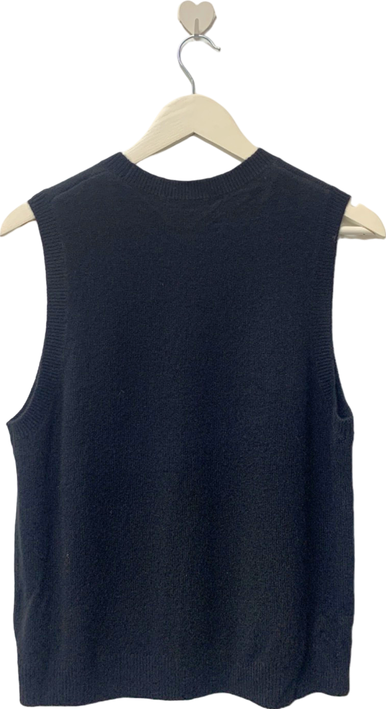 Uniqlo Black Cashmere Sleeveless Sweater UK XL