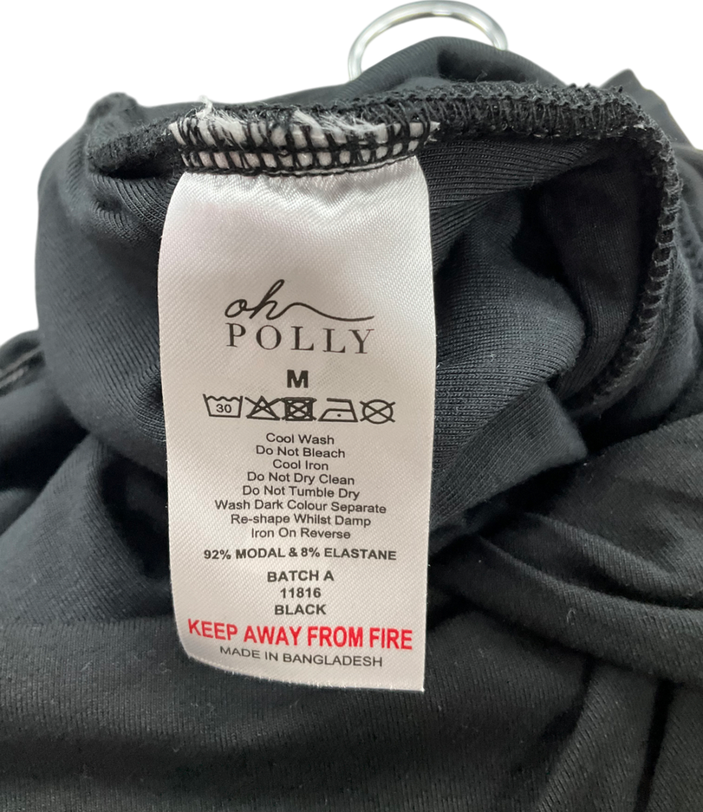 Oh Polly Black Mini Fold Over Skirt UK M
