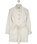 Claudie Pierlot White Denim Ruffle Detail Sleeve Dress FR36 UK 8