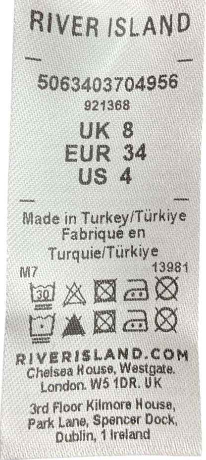 River Island Red Long Sleeve Twist Cut Out Top UK 8