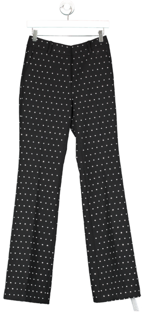 MICHAEL Michael Kors Black Crystal Embellished Stretch Crepe Bootcut Pants UK 6