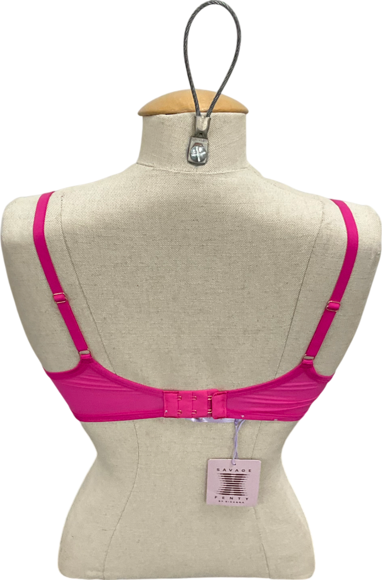 Savage X fenty Pink See Thru U Unlined Balconette Bra UK 34B