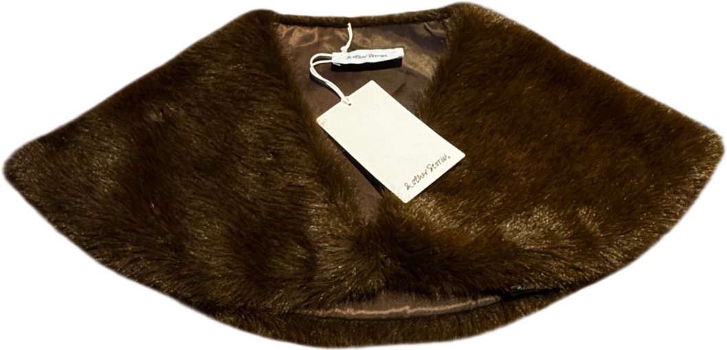 & Other Stories Premium Faux Fur Collar Scarf In Brown One Size