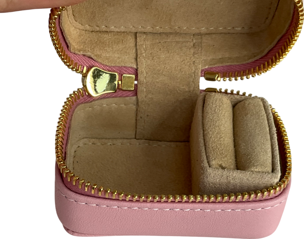 stow Zipped Travel Jewellery Box Pink