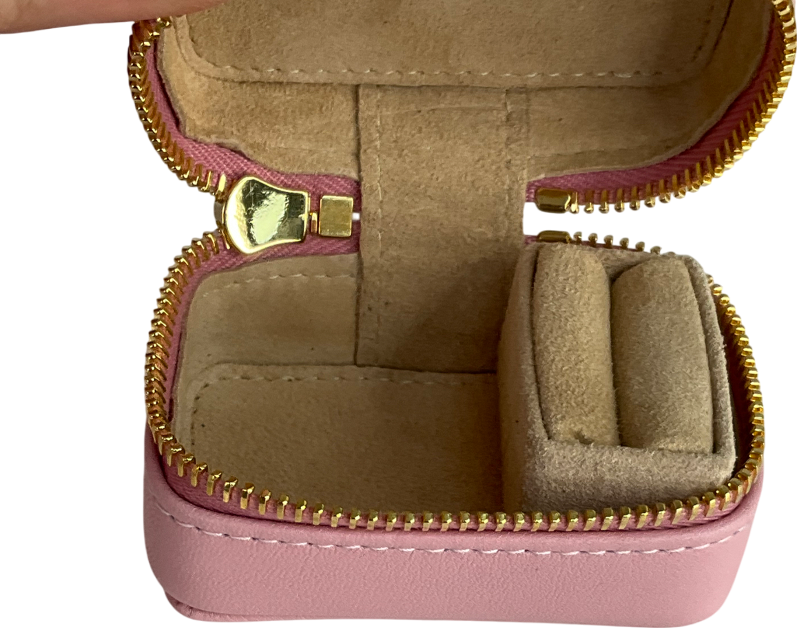 stow Zipped Travel Jewellery Box Pink