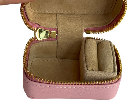 stow Zipped Travel Jewellery Box Pink