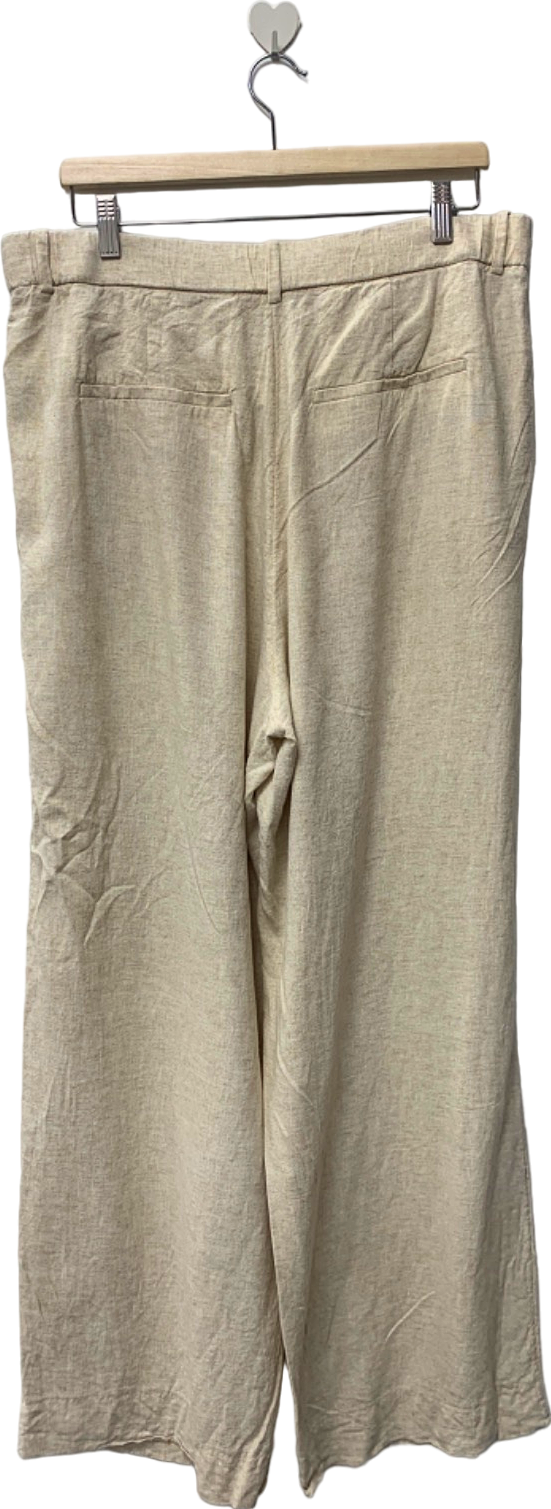 Abercrombie & Fitch Beige Linen Trousers UK 14