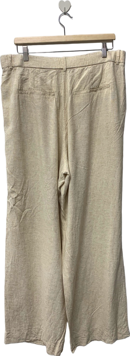 Abercrombie & Fitch Beige Linen Trousers UK 14