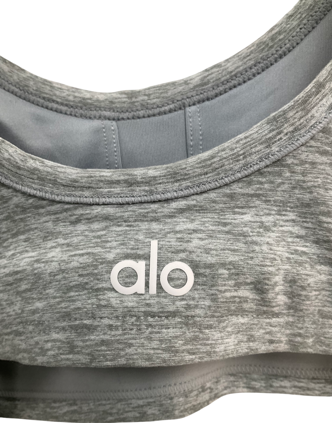 alo yoga Grey Centre Stage Crop Top UK XS