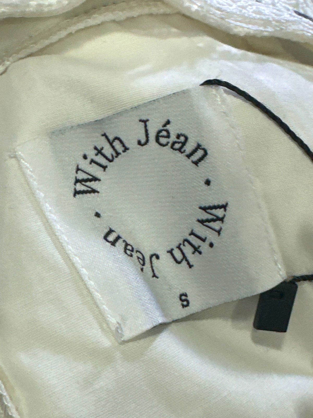 With Jean White Sabrin Top UK S