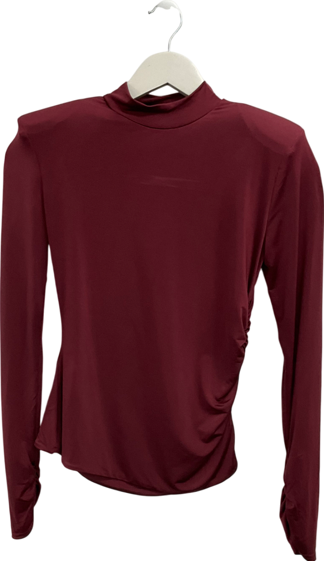 Noughts & Kisses Red Elle Stretch Shoulder Pad Top UK M