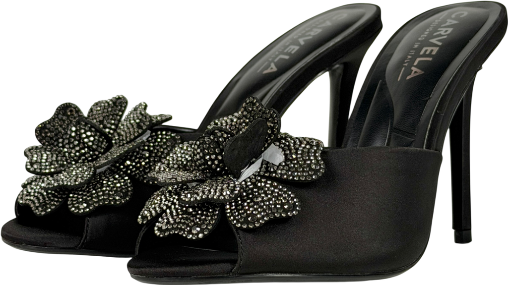 Carvela Black Fiore Mule Heel UK 6 EU 39 👠