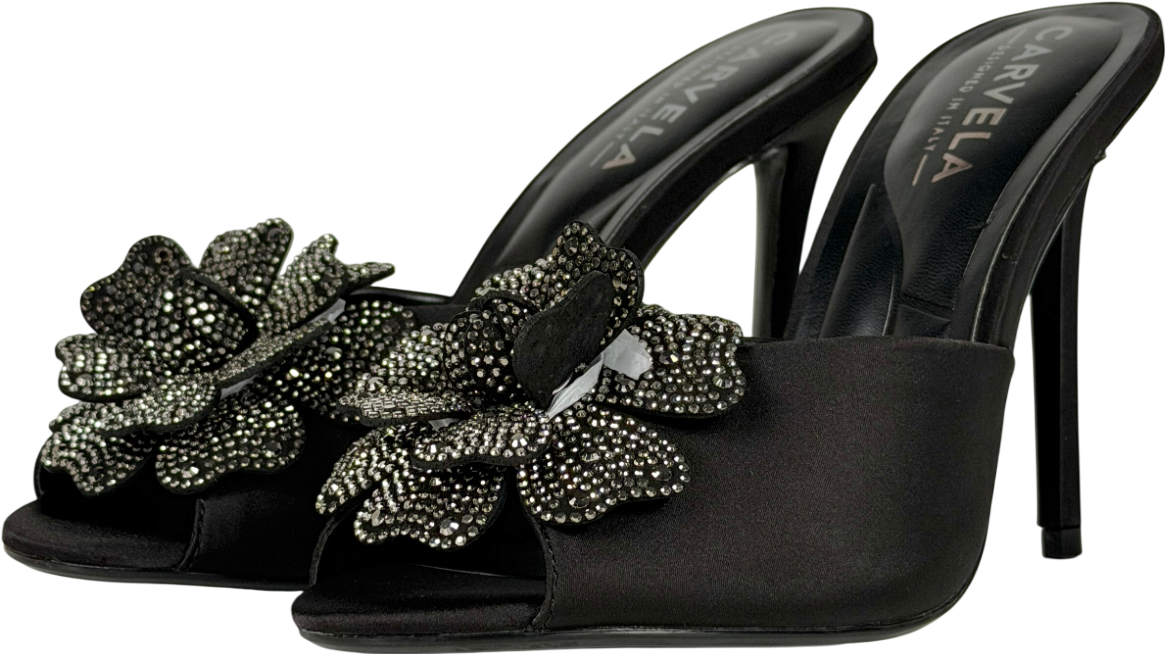 Carvela Black Fiore Mule Heel UK 6 EU 39 👠
