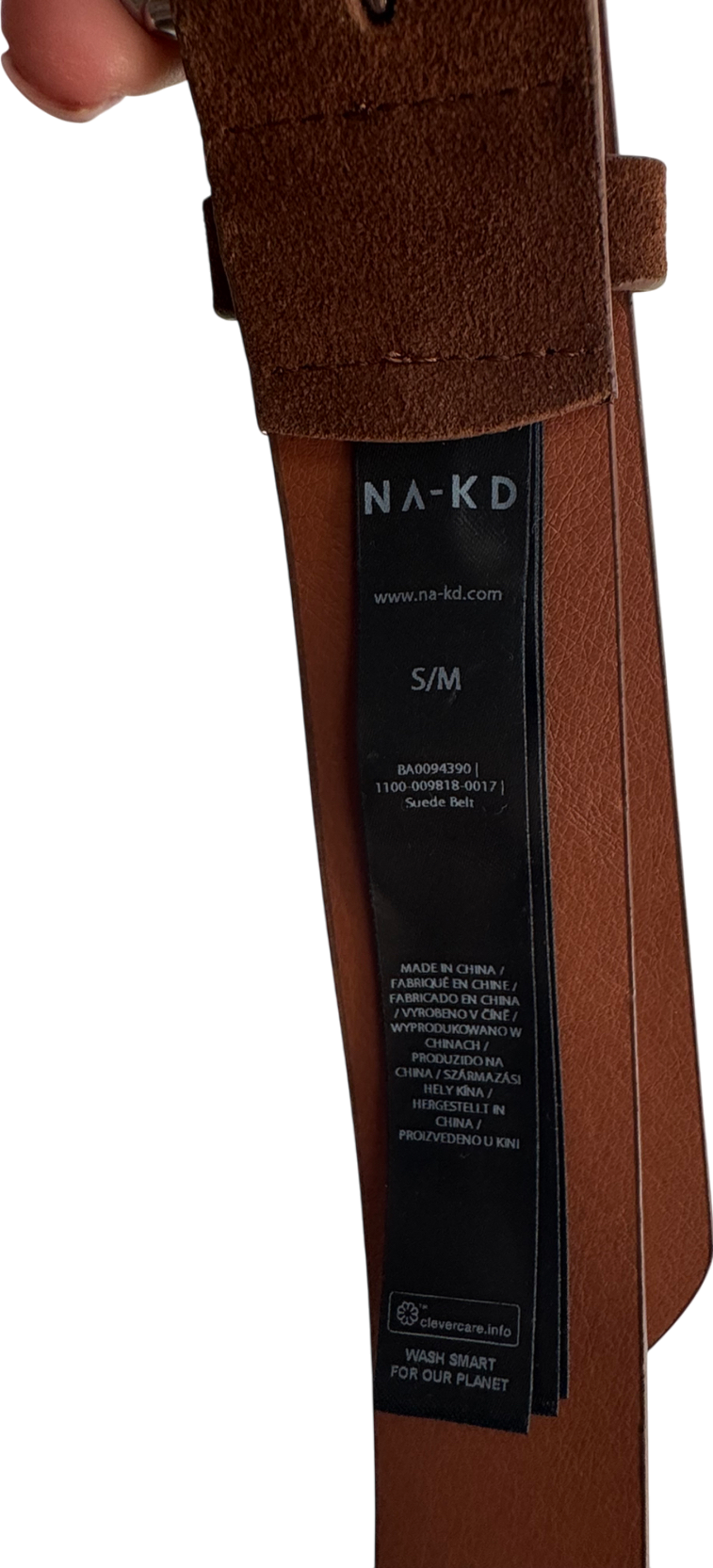 NA-KD Brown Suede Belt UK S/M