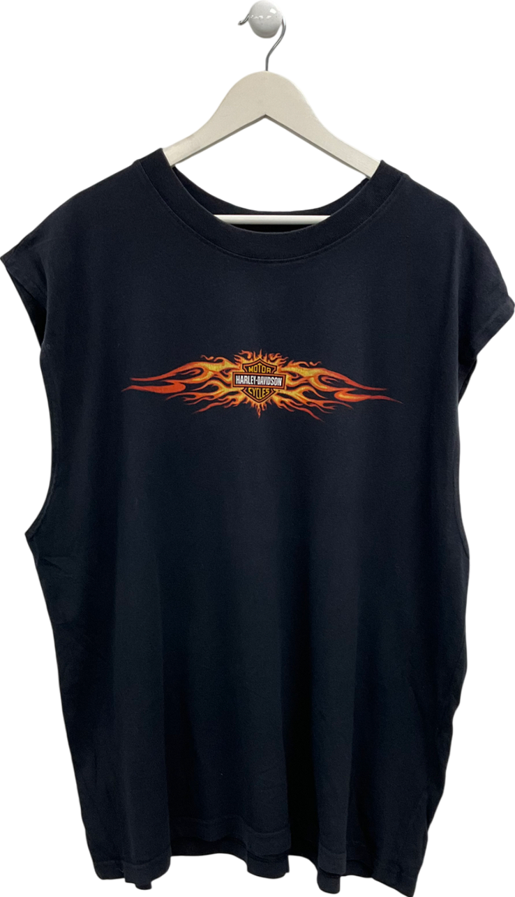 Harley Davidson Black Sleeveless T Shirt UK XXL