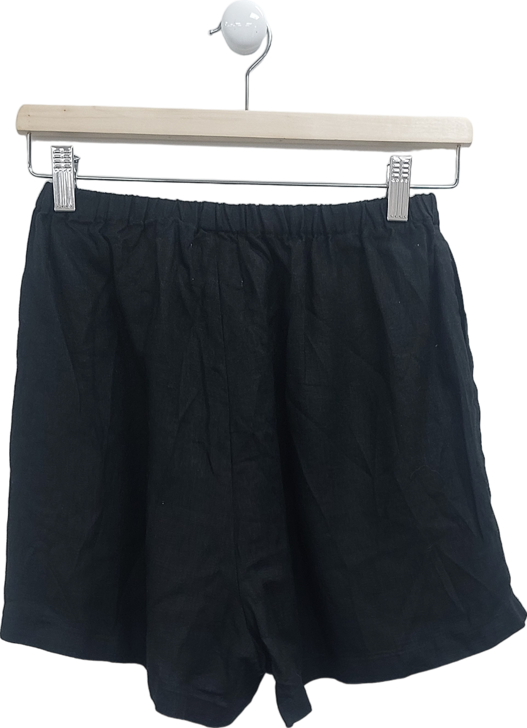 Second Summer Black Hacienda Linen Shorts UK XS/S