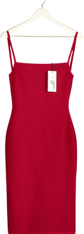 TIGER MIST Cherry Red Midori Midi Sculpting Bandage Dress UK XS