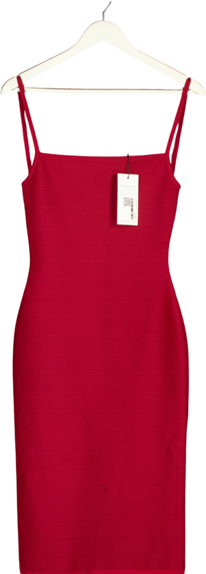 TIGER MIST Cherry Red Midori Midi Sculpting Bandage Dress UK XS