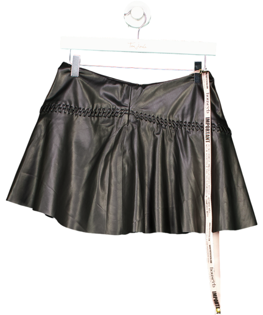 House of CB Black Nova Vegan Leather Skirt UK S