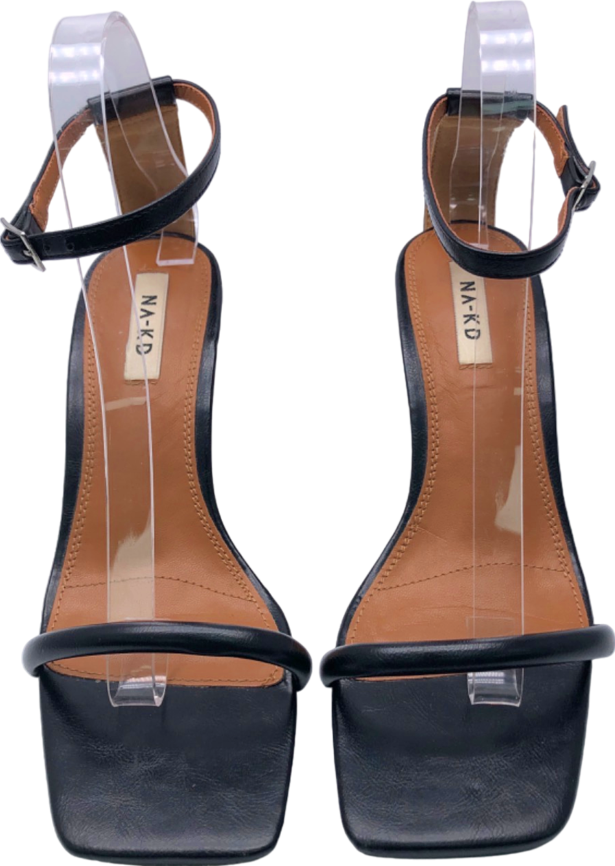 NA-KD Black Strappy Heeled Sandals EU 39