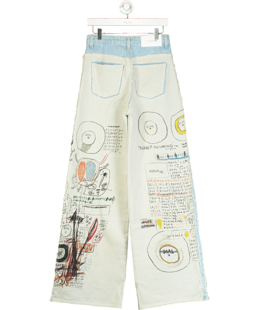 H&M Studio Blue Straight Relaxed High Jeans Light Denim/ Basquiat W28