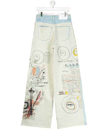 H&M Studio Blue Straight Relaxed High Jeans Light Denim/ Basquiat W28