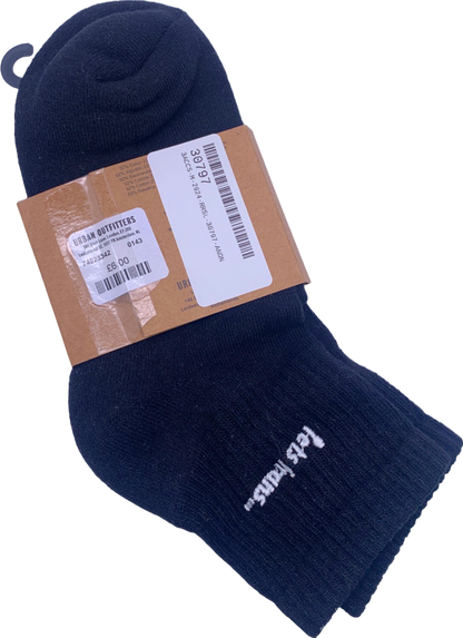 iets frans Black Ribbed Crew Socks One Size