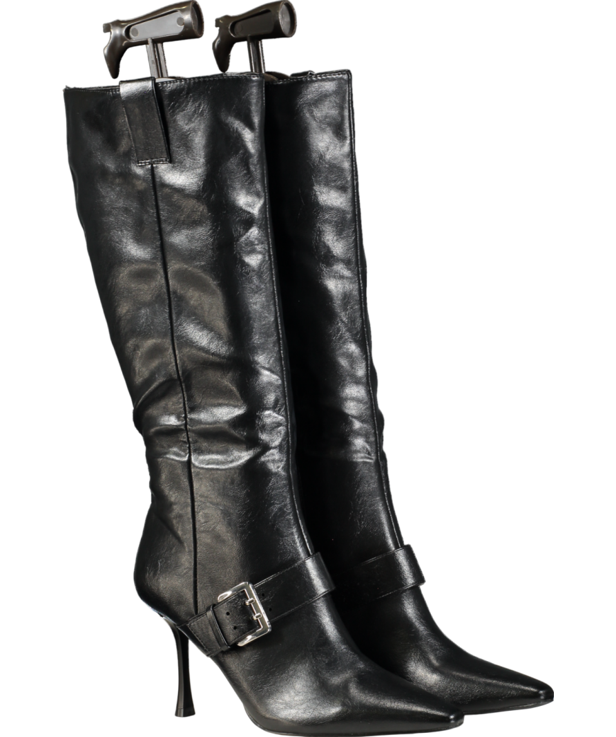 schuh Darbie Buckle Point Knee In Black UK 8 EU 41 👠